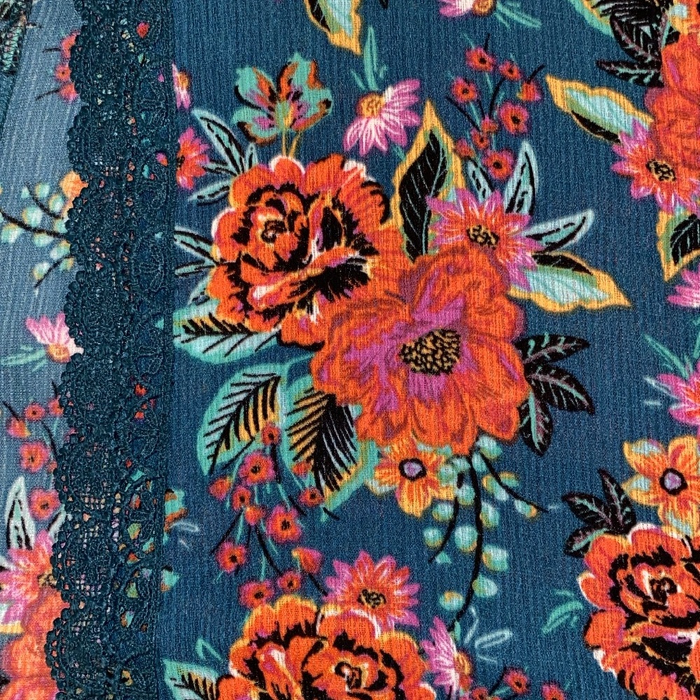 Xhiliration Floral Boho Beach Cover Up Kimono - Picture 6 of 10